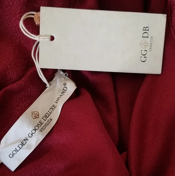 Golden Goose Turtleneck Blouse Size S Small Wine Red - Picture 7 of 7